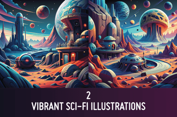 2 Amazing Sci-fi Colorful Illustrations That Work Hard Across Your Creative Projects