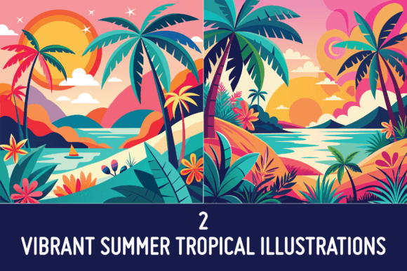 2 Vibrant Summer Tropical Illustrations