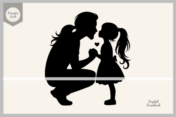 Father and Daughter SVG Clipart PNG DXF: Versatile Digital Crafting Files for Meaningful Projects