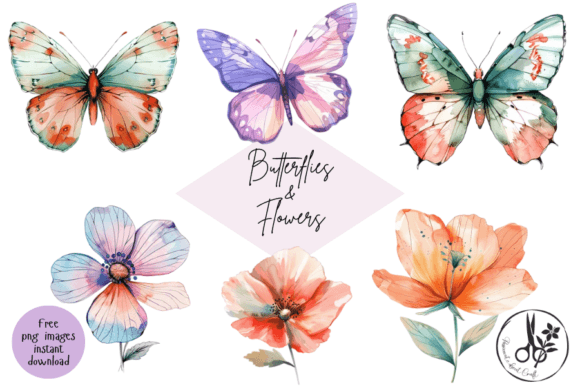 Free Butterflies and Flowers: Elevate Your Creative Projects with Watercolor PNGs