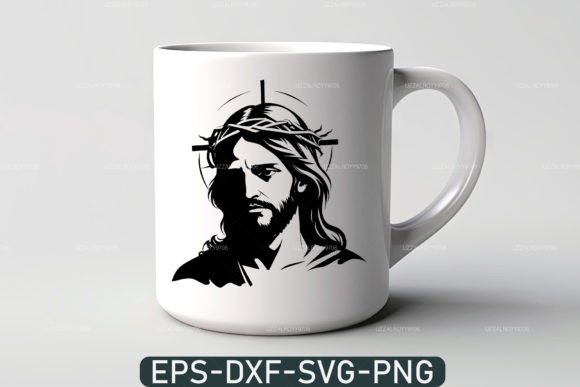Jesus with Crown Thorns and Cross SVG – A Faith-Based Graphic