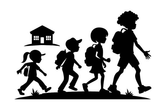 Kids Going to School Black Silhouette Vector: A Practical Guide for Designers and Creators