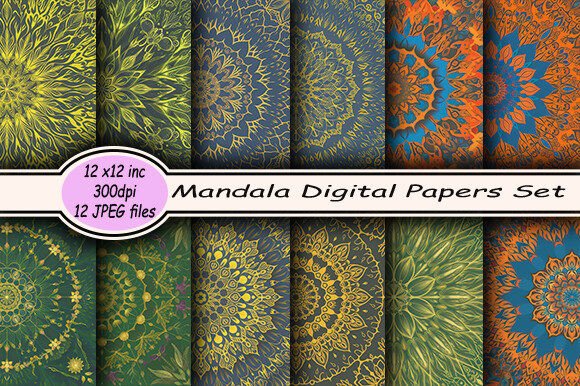 Mandala Digital Papers Set-4 for Creatives