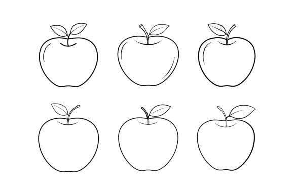 Outline Apple Silhouette Designs for Creative Projects