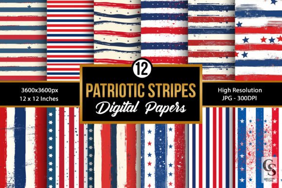 Patriotic Stars Stripes Digital Papers: A Versatile Design Resource for Professionals and Creators