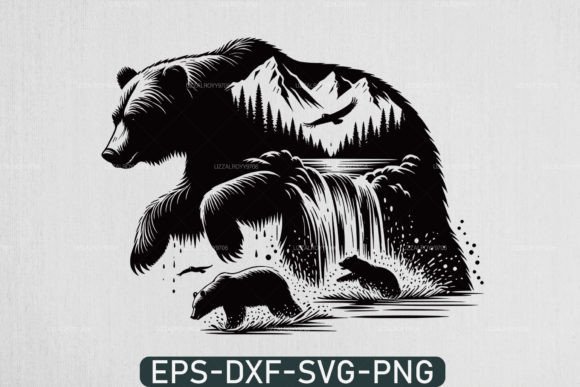 Walking Grizzly Bear SVG: Wildlife Design for Creators