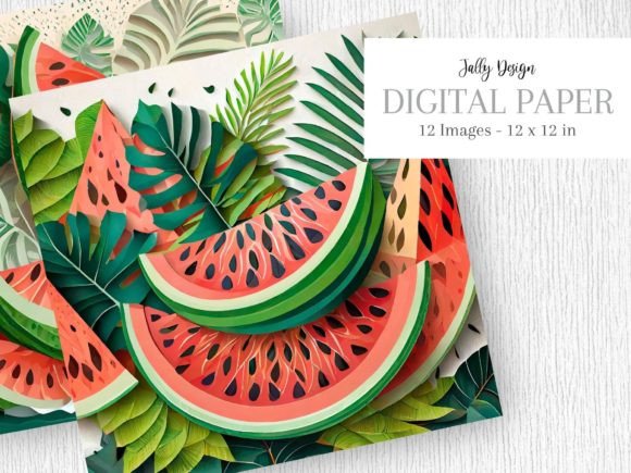 Watermelon Images Made in Paper Layers