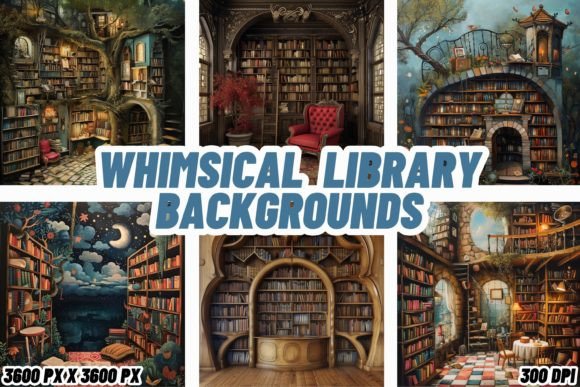 Whimsical Library Backgrounds